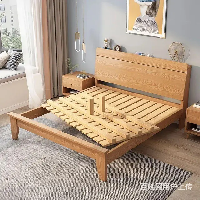 单人床送椰棕床垫低价实木床双人床出租床 - 图片 8