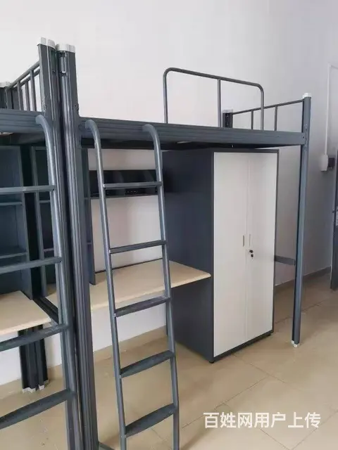 上下床儿童床人上下铺双层床上下层实木床高低床书架 - 图片 6