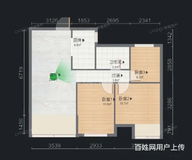 急售超值弘阳上城户型：3室2厅0厨1卫0阳台店长推荐 - 图片 11
