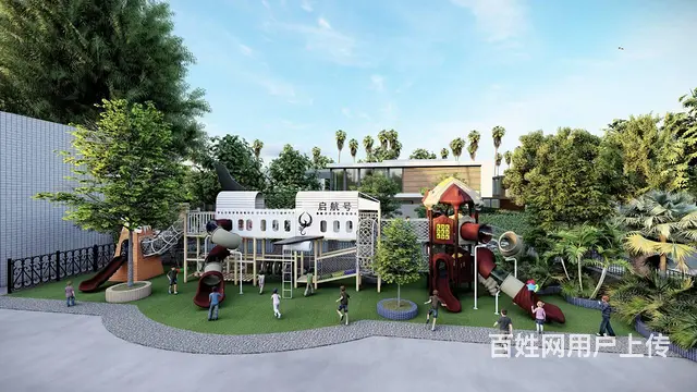 幼儿园木质组合滑梯 - 图片 1