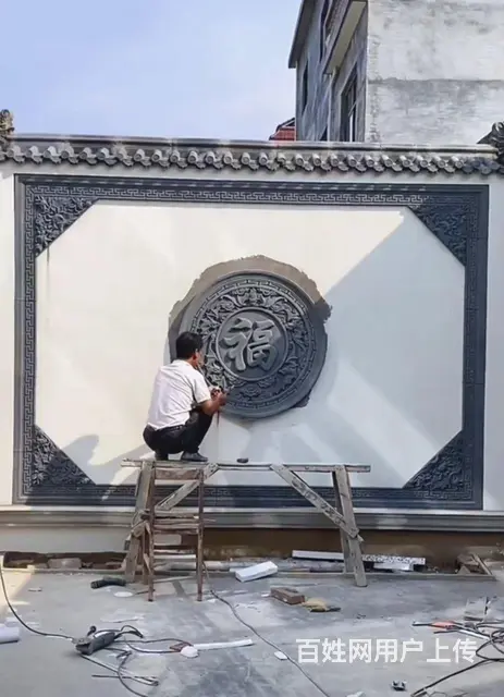仿古一体墙头水泥外墙围墙中式复古庭院压顶单双面墙头 - 图片 9