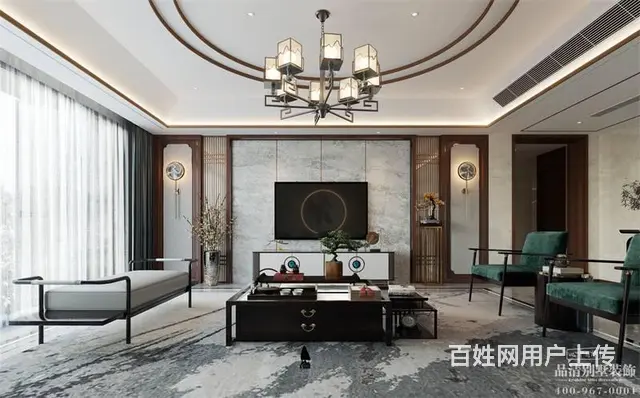 新中式风格800平米常州自建别墅装修案例 - 图片 11