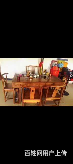 茶桌高端高级泡茶桌大板办公桌茶几展示博古货架办公桌 - 图片 7