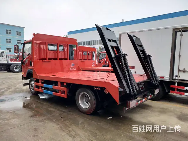 拉10吨挖机重汽王牌平板车上蓝牌厂家现车充足 - 图片 3