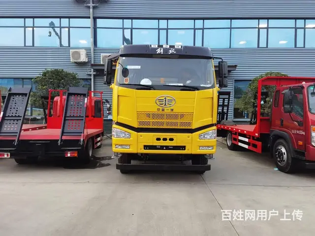 解放J6前四后八平板车350挖机四桥拖车包上户 - 图片 9