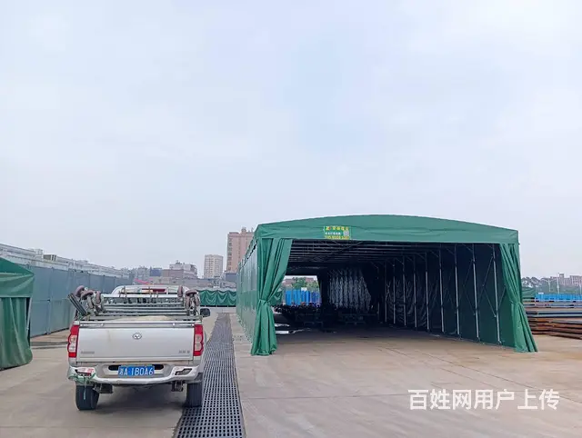 移动式推拉雨棚活动伞伸缩厂房雨篷户外排挡汽车遮阳大 - 图片 4