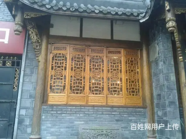 四川自贡中式实木花格实木雕花隔断中式木门 - 图片 4