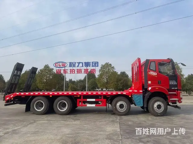 新款解放J6P平板车457后桥拖35吨大挖机运输车 - 图片 9