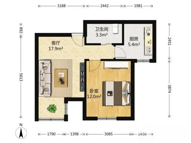 南湾区 中信红树湾旁 绿景玺悦湾，一房一厅，新装新家电 - 图片 11