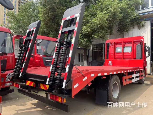 拉150挖掘机拖车 陕汽德龙6米5叉车平板车 - 图片 2