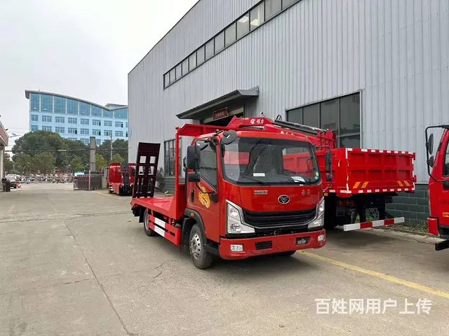 重汽豪曼国六蓝牌挖机平板车 75挖掘机拖板车包上户 - 图片 1