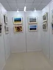 新款八棱柱展板用于书画展搭建安装 - 图片