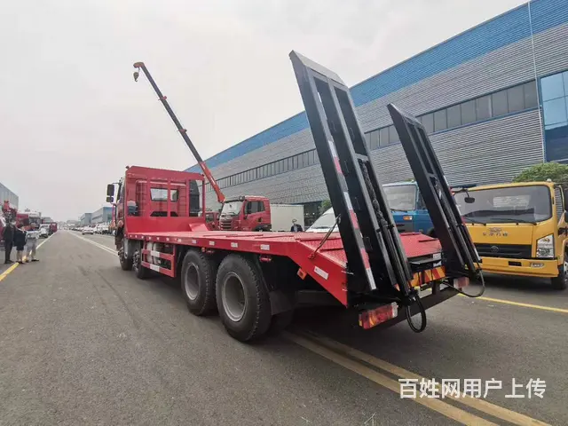 解放前四后八平板车 拉大型挖机压路机工程机械运输车 - 图片 3