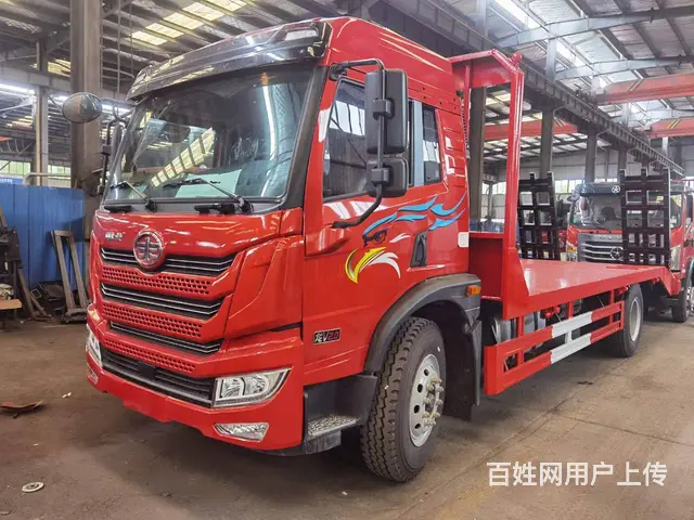 实惠款解放6.4米平板车 拖155挖机收割机拖板车 - 图片 1