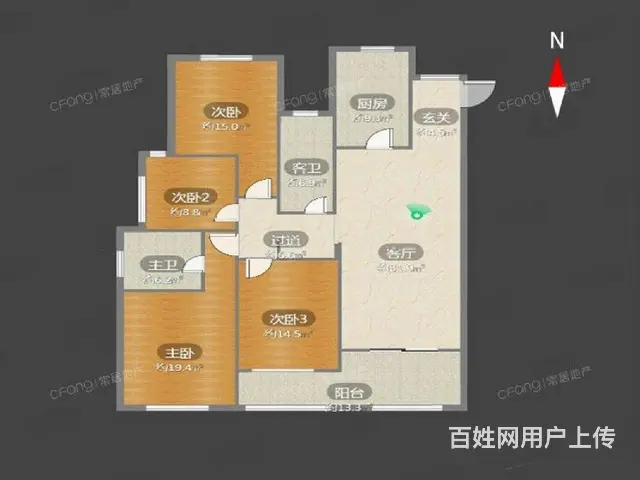 桂花园国士九里对面精装修中上楼层全天采光急售 - 图片 10