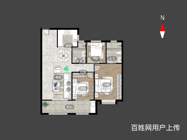 正南 新城光明璞樾门第 3室2厅 - 图片 10