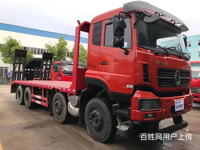东风天龙前四后八平板车 拉220-400挖机拖板车 - 图片 3