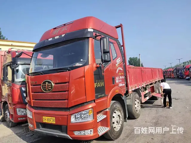 二手一汽解放J6P 9.6米平板车 前四后八 国5 - 图片 1