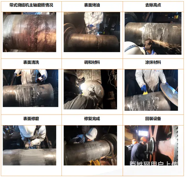 是不是觉得这样修复带式烧结机主轴磨损很简单呢！ - 图片