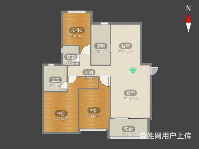 新上蔚蓝天地3室2厅房东诚心出售看中可谈 - 图片 11