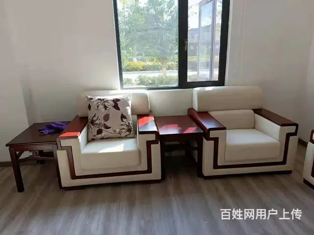 办公沙发办公室茶几组合单人白色布艺现代商务会议室 - 图片 3