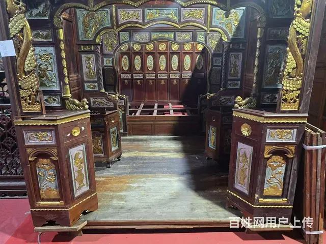 三进拔步千工床一张，如图美观漂亮，民宿，博物馆，会 - 图片 3
