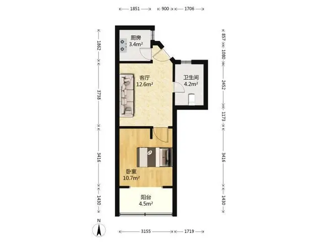 凤起潮鸣精装1房西子国际建国北路凤起路新华坊十五家园带车位 - 图片 6