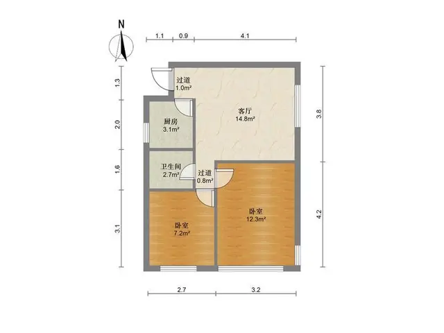 福临居 2室1厅54.83m?满五年 - 图片 8