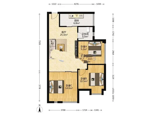 香格里拉套二住家装修，证快满5年 - 图片 7