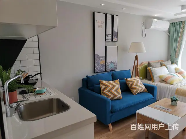 通燃气，通燃气城南核心 明湖之腹复式挑高公寓，可做两室 - 图片 1