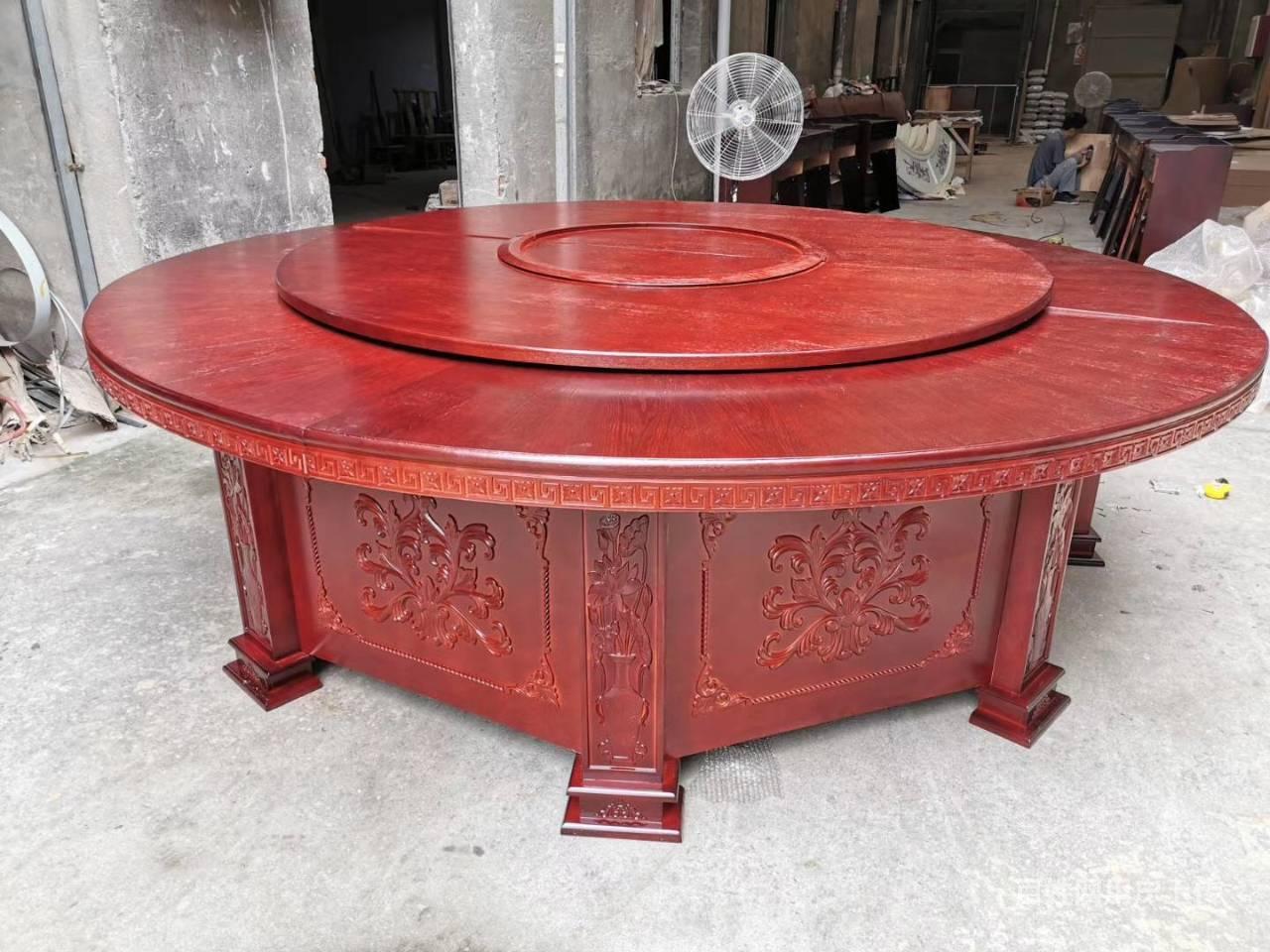 合肥工厂定做批发20位包厢大圆桌饭店桌椅会所桌椅