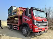 揭阳东风华神HV5提升桥平板车 运输260/320挖机拖板车
