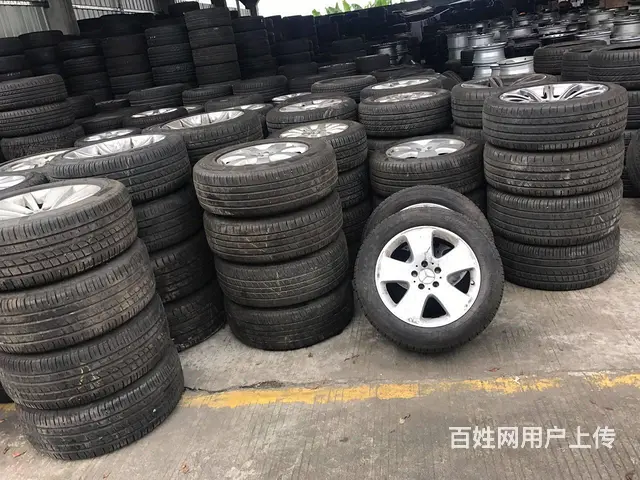 低价出售九成新二手拆车轮胎---回收轮毂轮胎 - 图片 1