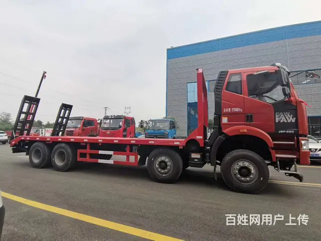 解放前四后八平板车 拉大型挖机压路机工程机械运输车 - 图片 5