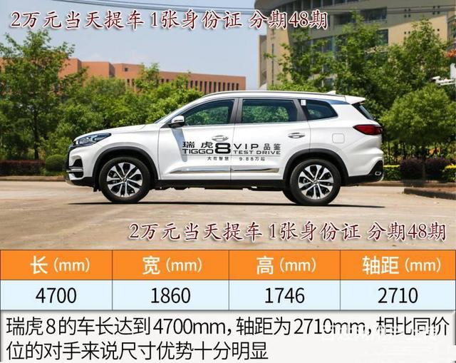 无锡瑞虎8到车品汇店0利率1万当天提车