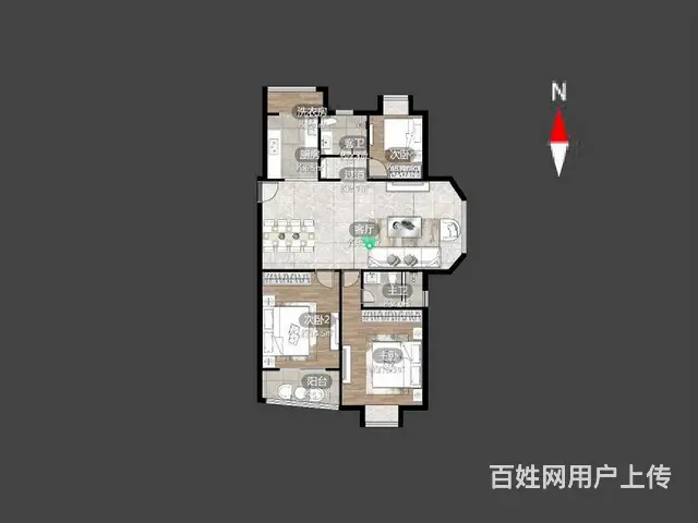 地铁口  天安花园 精装修123平3室2厅 电梯9层洋房 - 图片 12