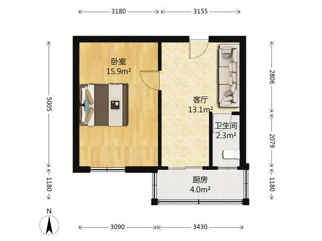 拱北关口都市广场电梯一房一厅出租，租价2000，近关口 - 图片 8