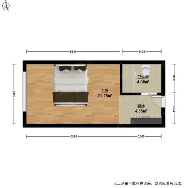 南肖埠 · 同方国际大厦 · 1室 · 0厅 - 图片 6