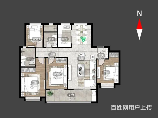 南 佳源悦府 4室2厅 - 图片 11