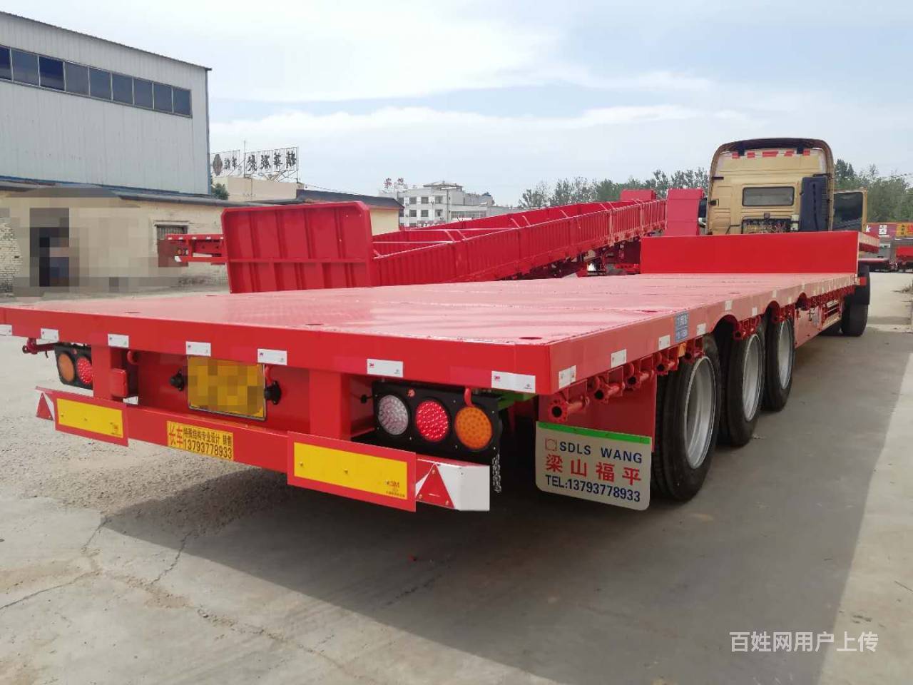 13.75米超低平板超轻耐用可上叉车,挂车厂复工