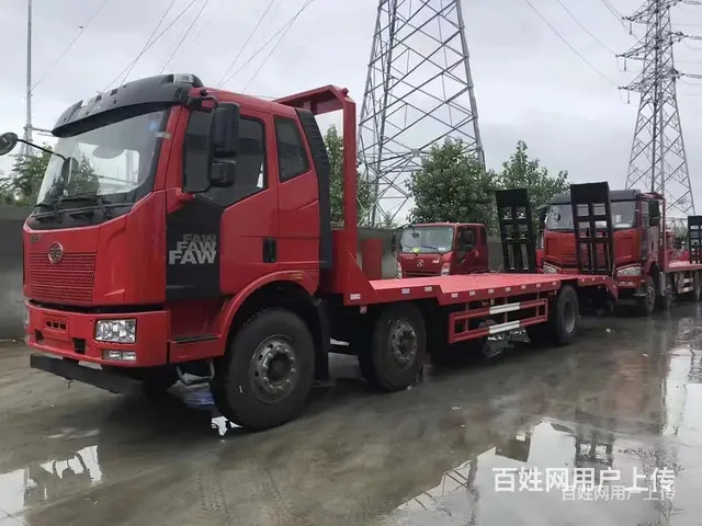 吉安解放小三轴平板车20吨挖机拖车厂家直销批发价多少 - 图片 10