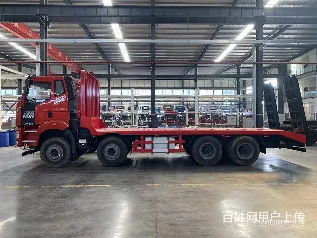 仙桃解放轻量化前四后八平板运输车30吨挖机拖车可送车上门 - 图片 2