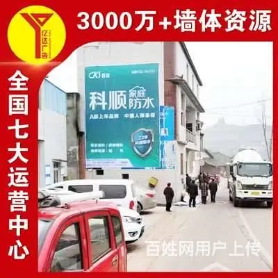 天水墙体写大字广告,机喷彩绘墙,墙画手绘广告 - 图片 1