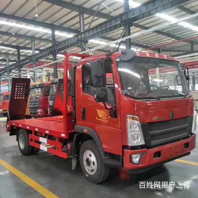 揭阳豪沃170马力拖板车拖75/80挖机蓝牌平板拖车工程可分 - 图片 1