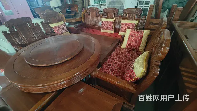 出售一套花梨沙发、餐桌、电视柜、床 - 图片 5