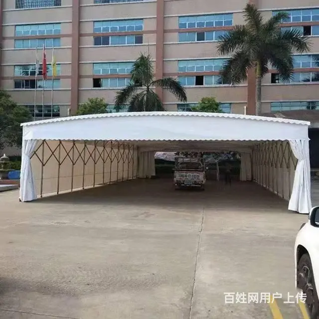 长沙推拉雨棚厂家定制推拉伸缩活动移动电动雨棚雨篷 - 图片 4
