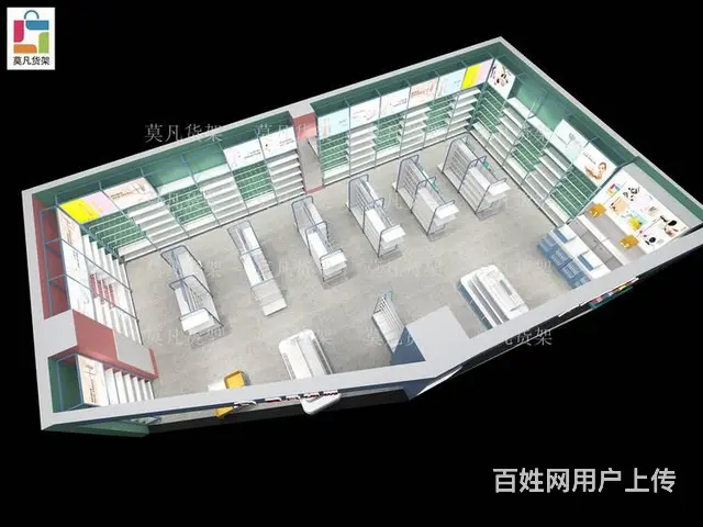 莫凡货架免费设计效果图-单面双面小精品店货架 - 图片 1