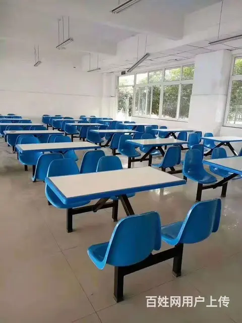 单位食堂快餐桌椅，工地玻钢快餐桌，成都快餐桌椅厂家 - 图片 4