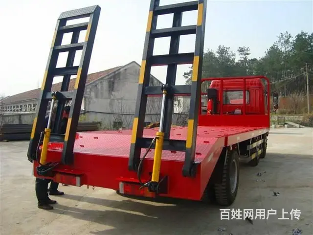 解放小三轴挖机平板拖车 前四后四挖机拖板车 - 图片 2