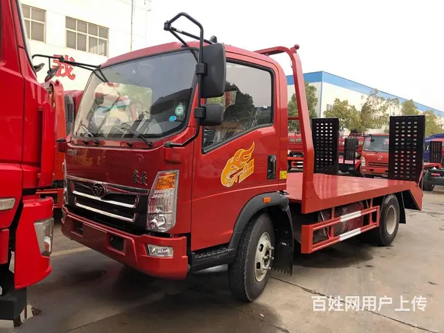 拉80挖掘机4米2蓝牌大运平板运输车挖机平板拖车 - 图片 11